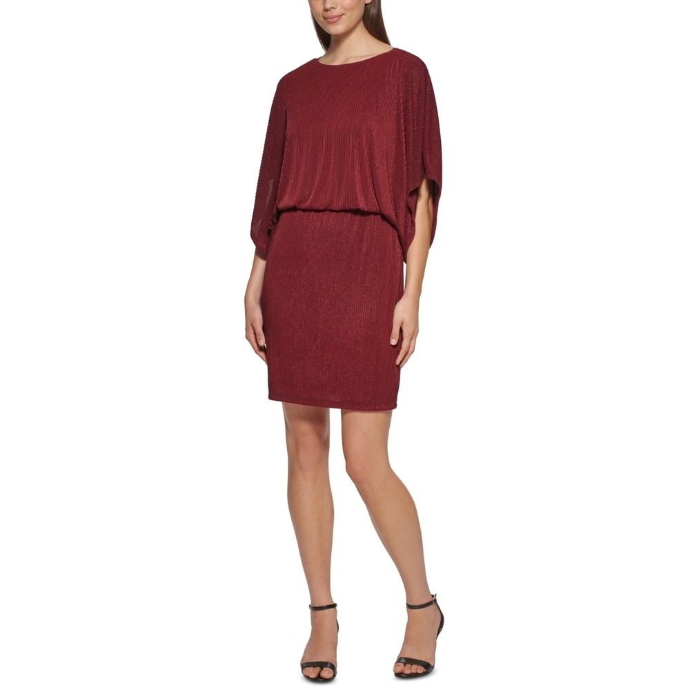 Jessica Howard Petites Womens Metallic Blouson Sheath Dress Size 6P - Picture 1 of 5